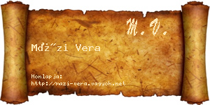 Mázi Vera névjegykártya